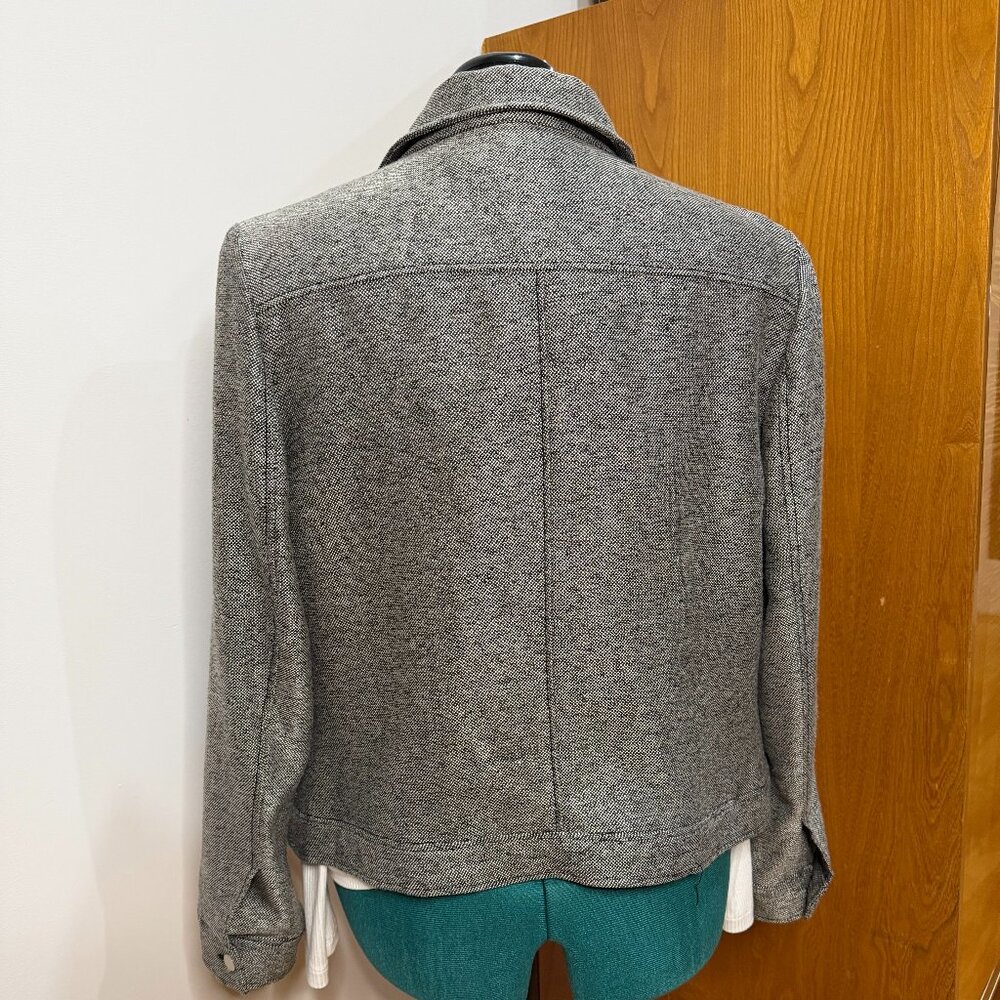 WMN 12 Anne Klein Tweed Lined Jacket Blazer Button Front Black/Gray nwot - Picture 2 of 13